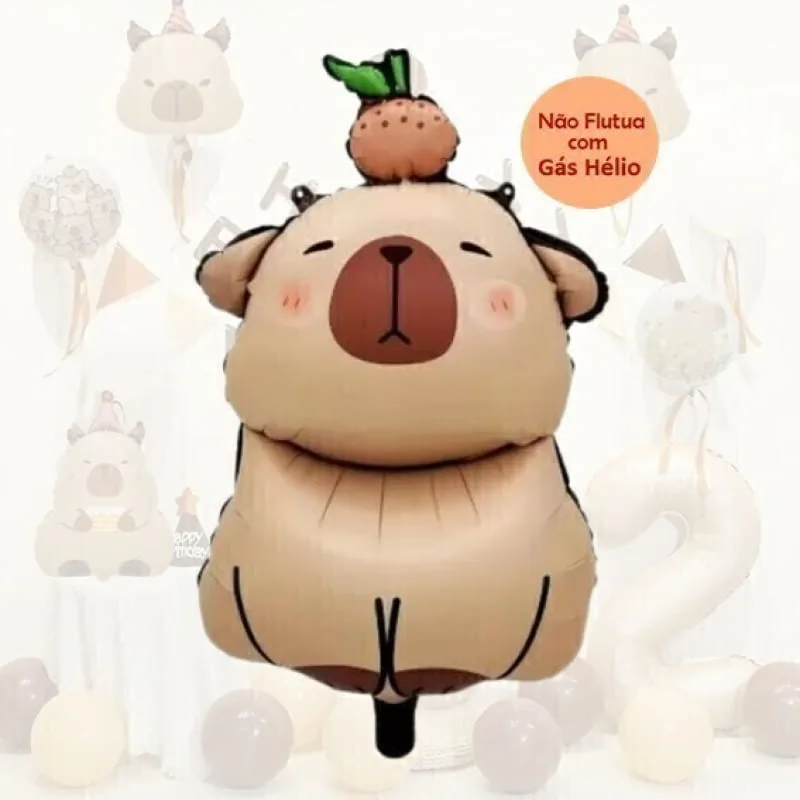 Balão Metalizado Capivara Sentada- 53 x 34 cm - Animare - Valor Unitário - Animale - Brinquedos