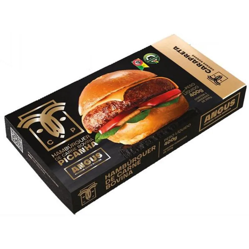 Hambúrguer de Picanha Angus Carapreta Congelado 400g 2 Unidades