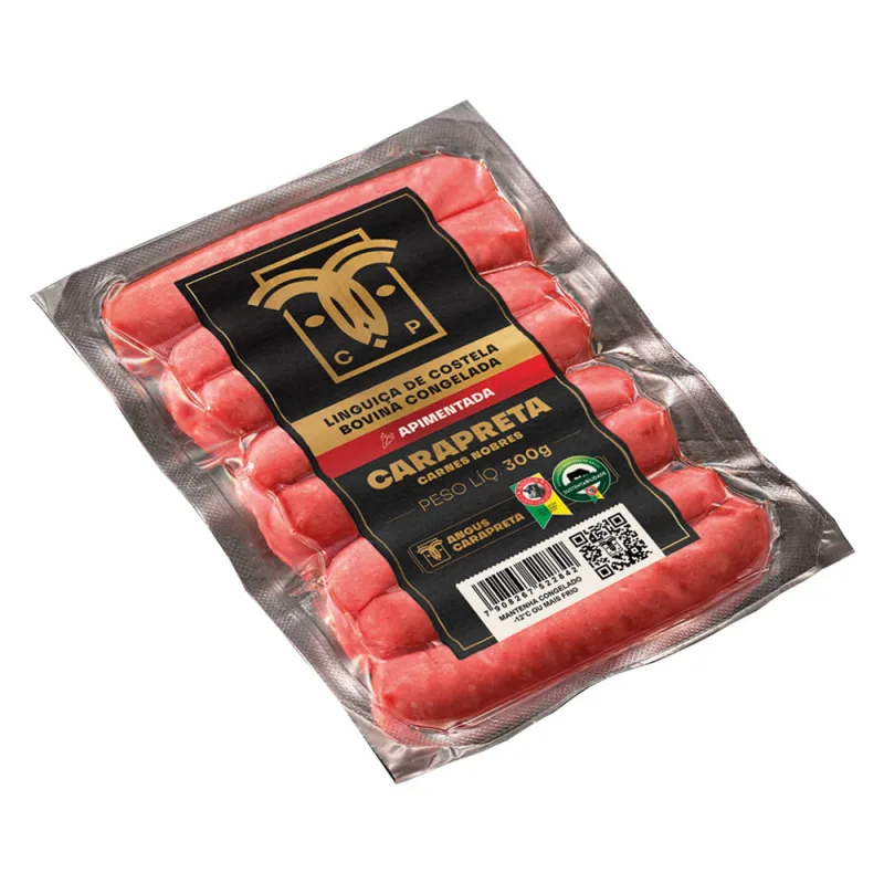 Linguiça de Costela Carapreta Apimentada Congelada 300g - Carapreta