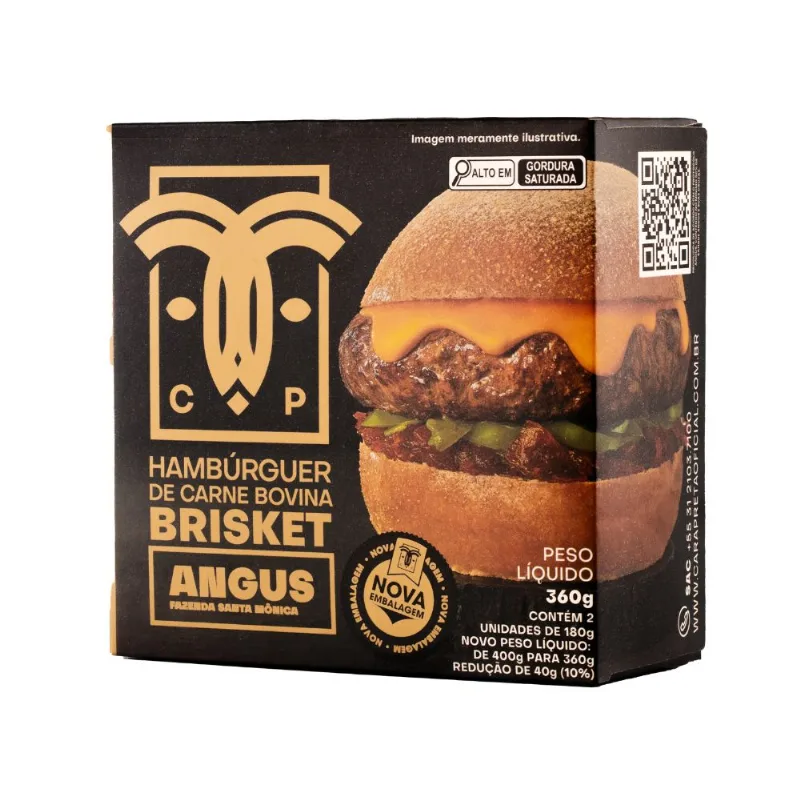 Hambúrguer de Carne Angus Brisket Carapreta 360g