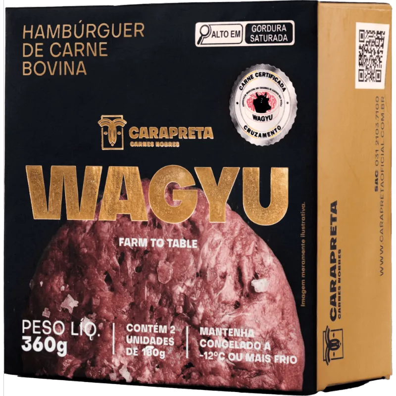 Hamburguer Bovino Wagyu Carapreta 360g