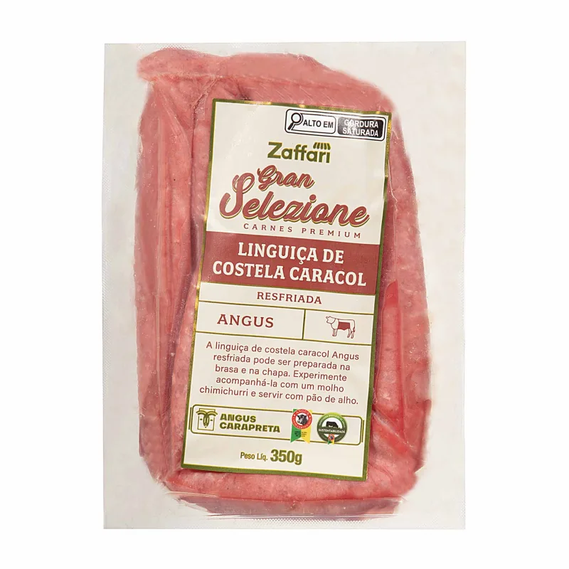 Linguiça de Costela Caracol Angus Resfriada Gran Selezione 350g - Gran Selezione - Carnes