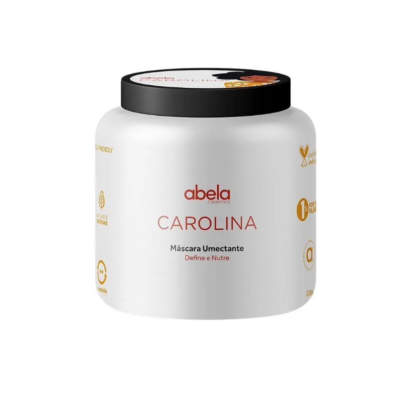 Máscara Umectante Define e Nutre 300g Abela para Cabelos Cacheados e Crespos Óleo de Argan Mascara Umectante Carolina 300G - Abela Cosmetics