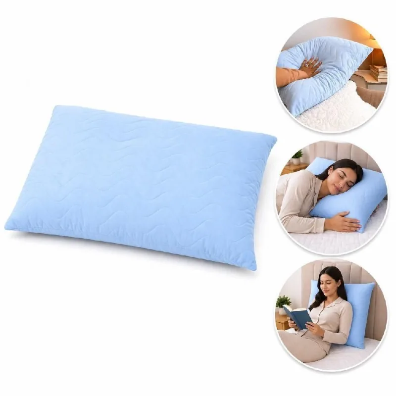 Travesseiro Blue Ice Matelado 45cm X 65cm Cervical Fibra Siliconada Toque Gelado Utibom - OUTRAS - Cama, Mesa E Banho