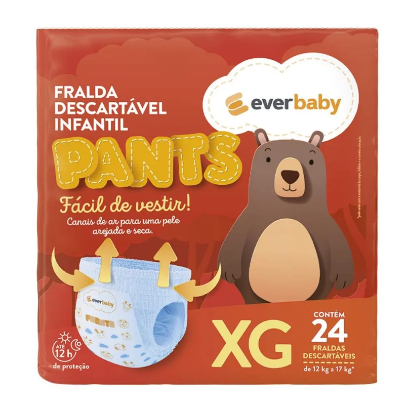 Fralda Ever Baby Pants Roupinha XG 24 Unidades