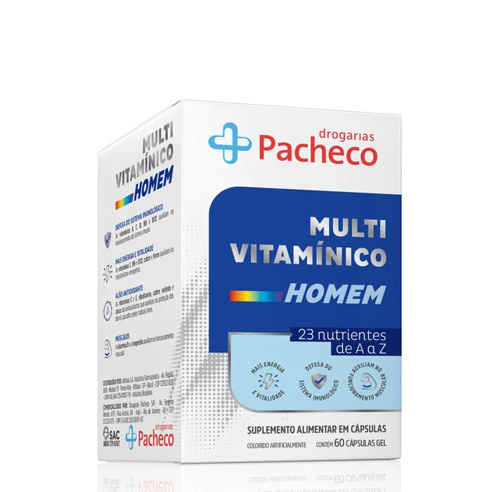 Multivitamínico Homem Drogarias Pacheco 60 Cápsulas Gelatinosas - Drogarias Pacheco