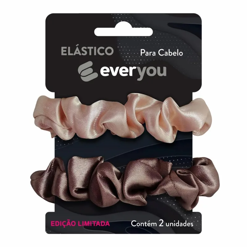 Scrunchie Para Cabelo Ever You Tecido Rosa 2 Unidades