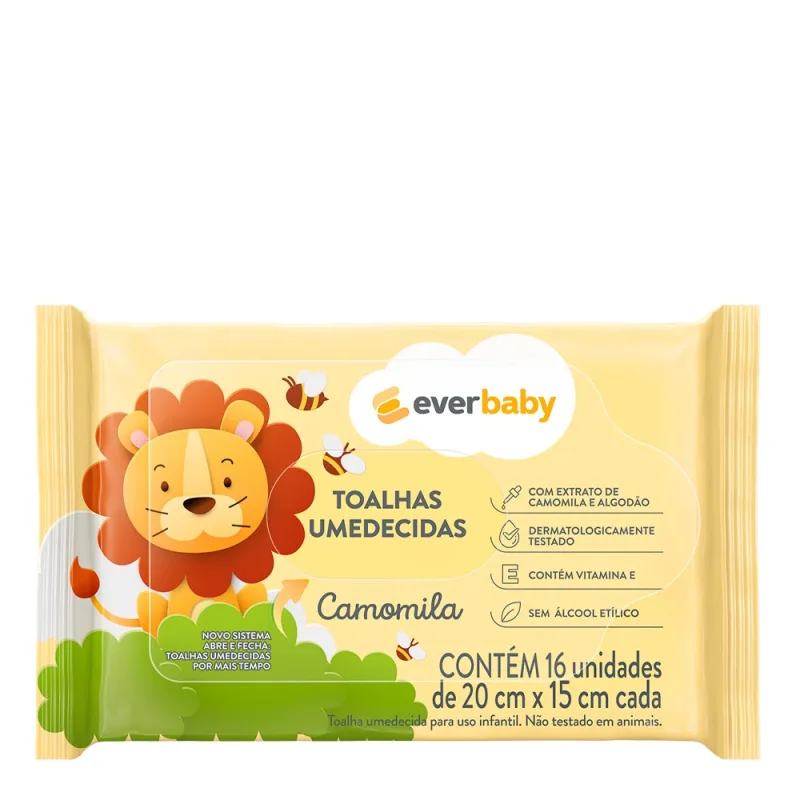 Toalhas Umedecidas Ever Baby Camomila Pocket 16 Unidades - Ever Baby