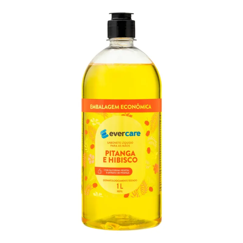 Sabonete Líquido Para As Mãos Ever Care Pitanga E Hibisco 1L