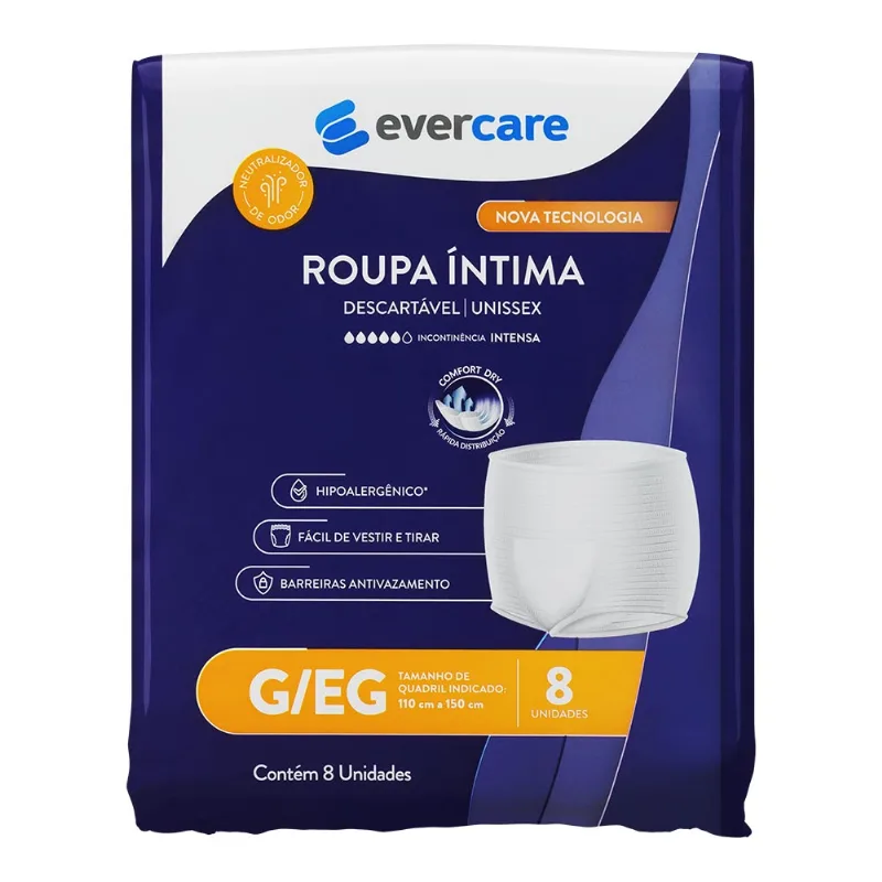 Roupa Íntima Ever Care G/EG 8 Unidades