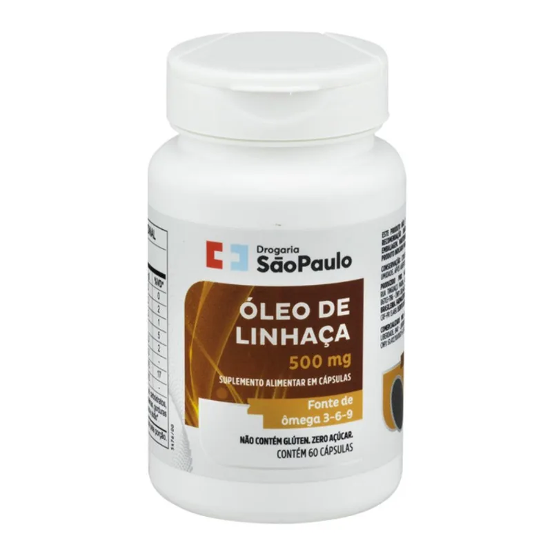 Óleo De Linhaça 500mg Drogaria São Paulo 60 Cápsulas