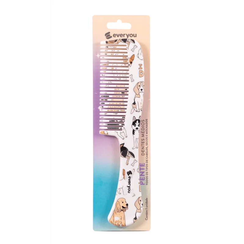 Pente para Cabelo Ever You Grande Dentes Médios Dogs 1 Unidade