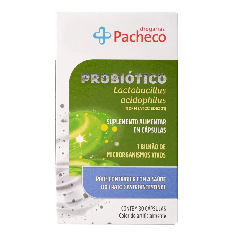Probiótico Lactobacillus Acidophilus Drogarias Pacheco 30 Cápsulas - Drogarias Pacheco