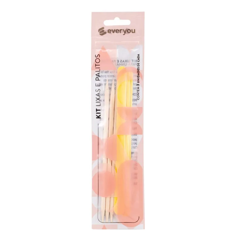 Kit 3 Lixas e 3 Palitos de Unha Ever You - Ever You