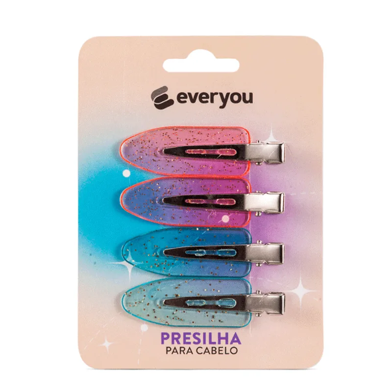 Clips para Cabelo Ever You Glitter 4 Unidades