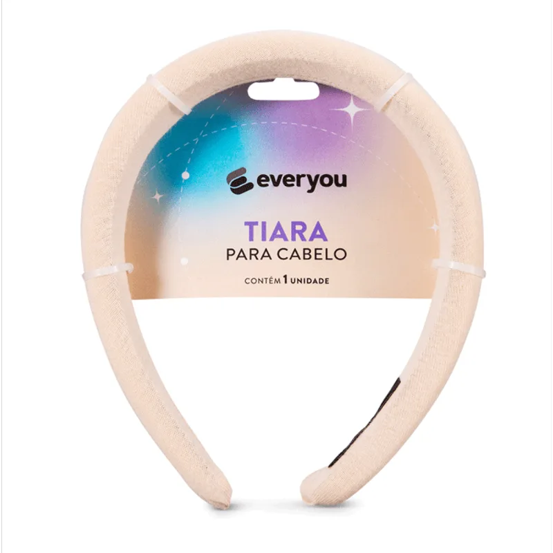 Tiara Lisa Ever You em Tecido Areia 1 Unidade
