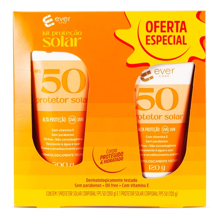 Kit Ever Care Protetor Solar Corporal FPS 50 120g + 200g - Ever Care