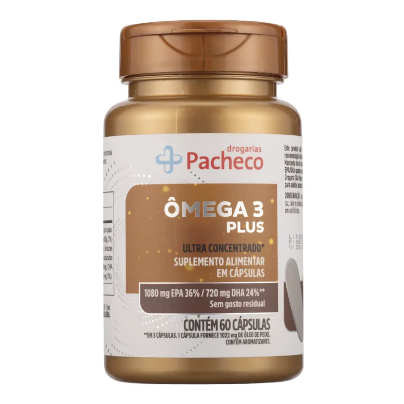 Ômega 3 Plus Drogarias Pacheco 1050mg 60 Cápsulas - Drogarias Pacheco - ômega 3