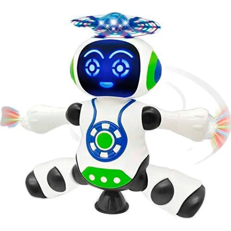 Robô Dançante c/ Som E Luz, Anda E Gira Brinquedo Infantil