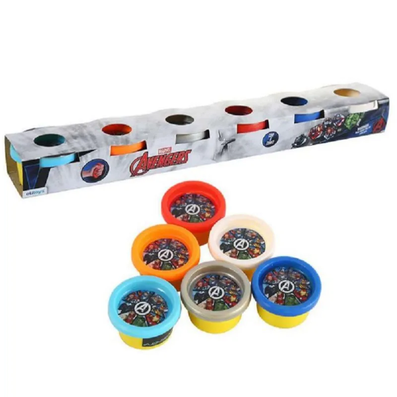 Conjunto massinha de modelar 6 peças com aroma Avengers
