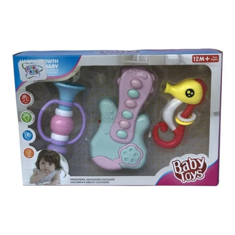 Kit Chocalho Musical Divertido Educativo Para Bebê - 3 Peças