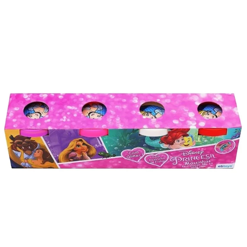 Massinha de modelar com aroma e glitter 4 peças Princesa