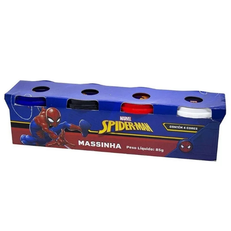 Massinha de modelar com aroma e glitter 4 peças Spiderman