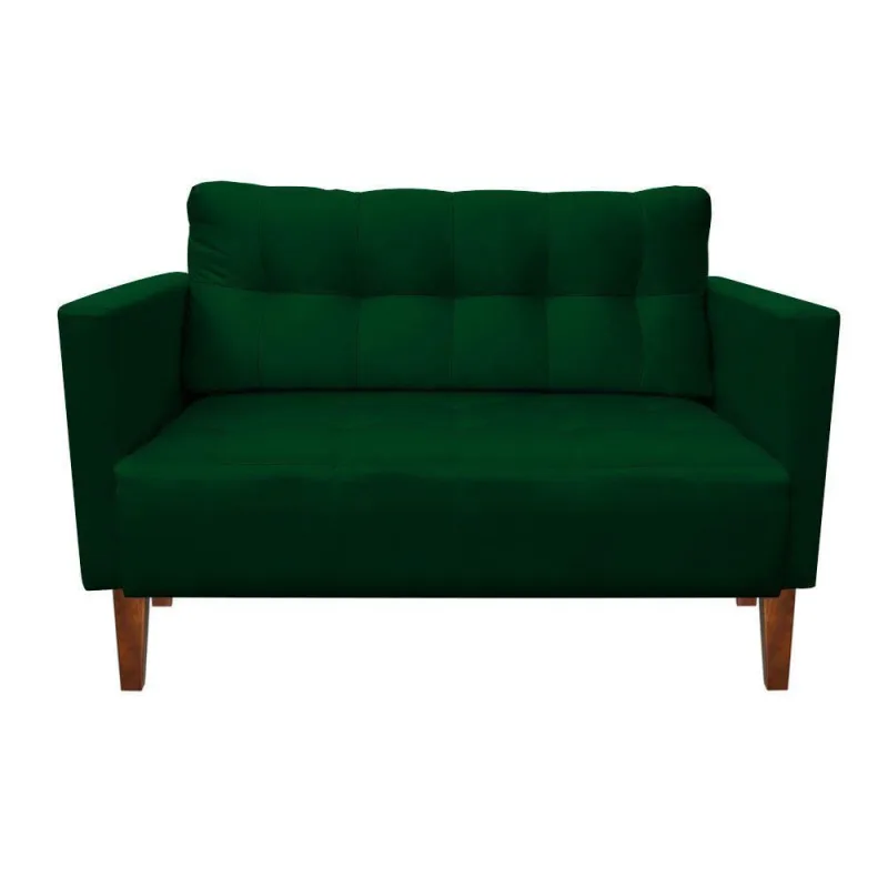 Sofá Retrô Namoradeira 2L Livia Suede Verde - DRossi - Móveis