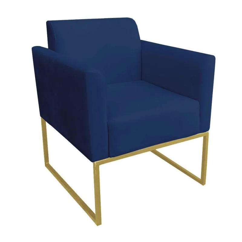 Poltrona Marisa Suede Azul Marinho - OUTRAS - Móveis
