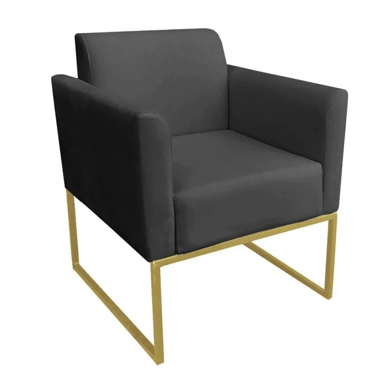 Poltrona Marisa Suede Preto - OUTRAS