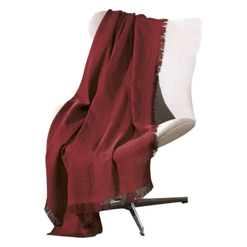 Manta de Algodão Unicolor Liso Vermelho 210 X 150 Cm D'rossi