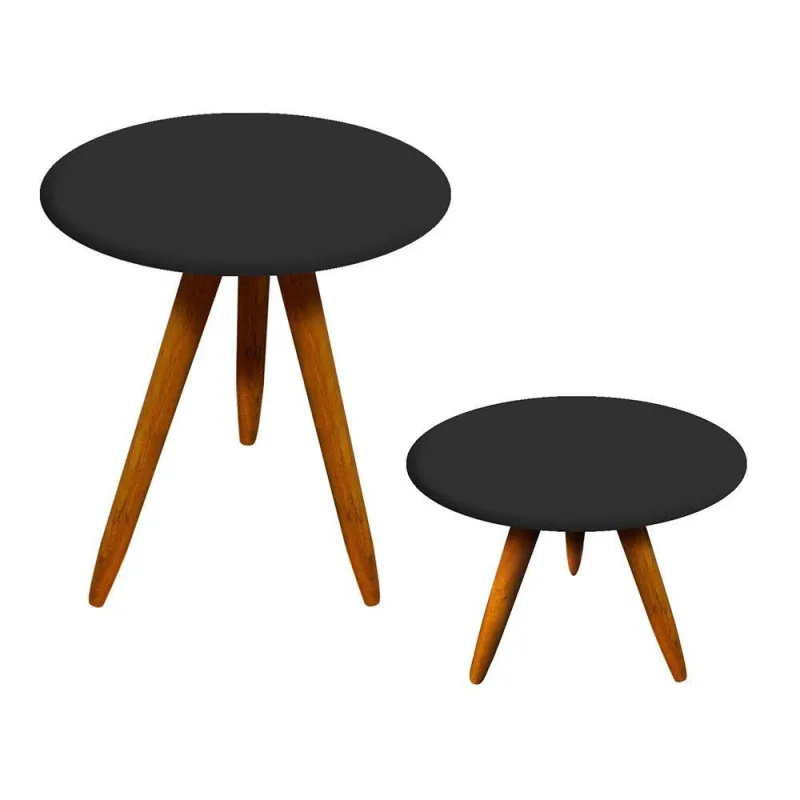 Conjunto Mesa Lateral e Mesa De Centro Preto D´rossi - OUTRAS
