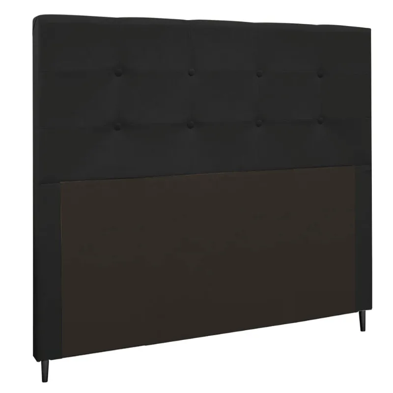 Cabeceira Luna Para Cama Box Casal 140 cm Suede Preto - D'Rossi