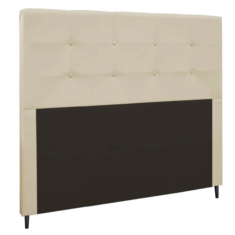 Cabeceira Luna/stambul para Cama Box Queen 160 Cm Suede Bege - D'Rossi
