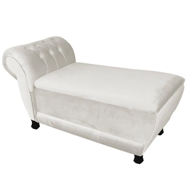 Recamier Goya Veludo Bege - DRossi