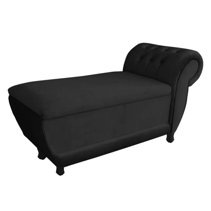 Recamier Goya Veludo Preto - DRossi - Colchões