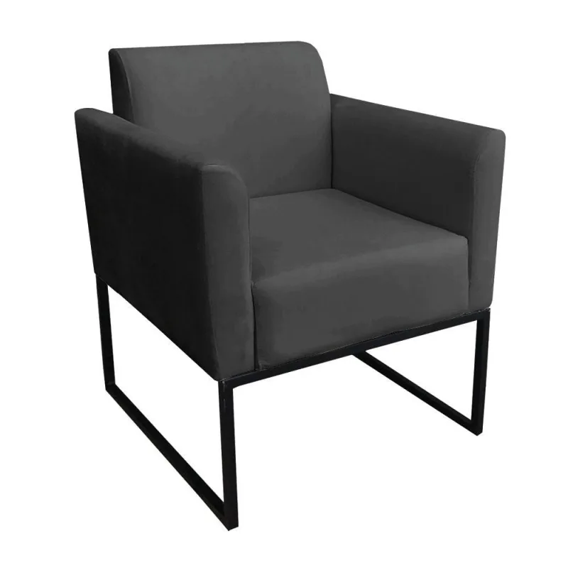Poltrona Marisa Suede Preto - OUTRAS - Móveis