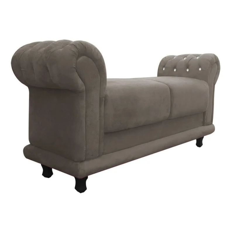 Recamier Barcelona Suede com Strass Marrom Rato - DRossi