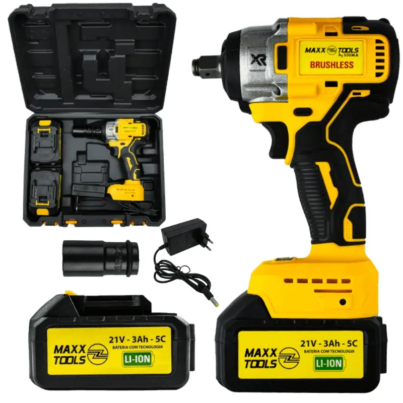 Chave Impacto Bateria 21v 1/2 Pol Brush 350nm Mxt-7501 C|2 Baterias -bivolt