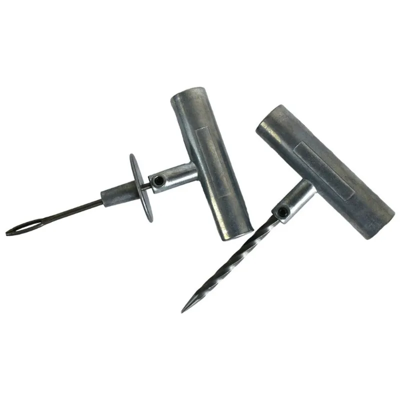 Kit Agulha + Escareador Com Cabos P/ Aplicacao De Reparo De Pneu