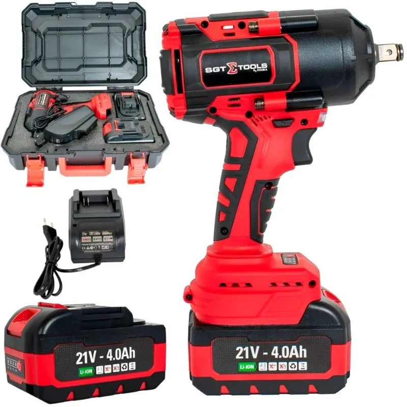 Chave De Impacto 1/2 Pol 21v/4ah Com Maleta E 2 Baterias Sigma-bivolt