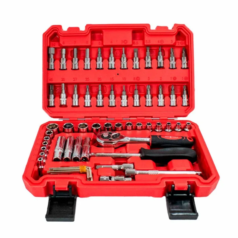Jogo de Soquetes Sextavados 1/4" Sigma Tools com 57 Peças Combo