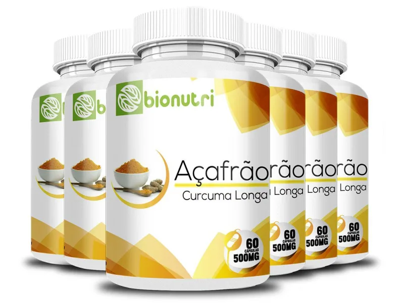 Açafrão Cúrcuma Natural 60 Cápsulas - 7x Unidades - Não Informado
