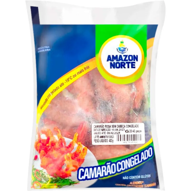 Camarão Rosa Amazon Norte Cong Sem Cabeça - G 400g