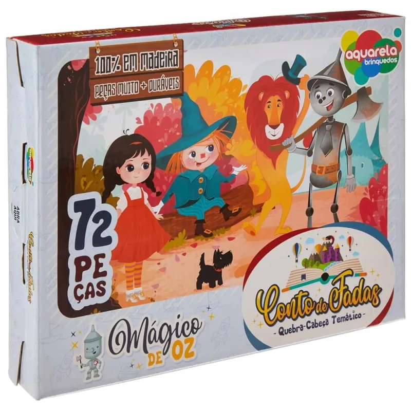 Quebra-Cabeca Madeira Colecao Conto de Fadas Magico de Oz 72 Pecas - Aquarela Brinquedos - Aquarela Brinquedos - Brinquedos