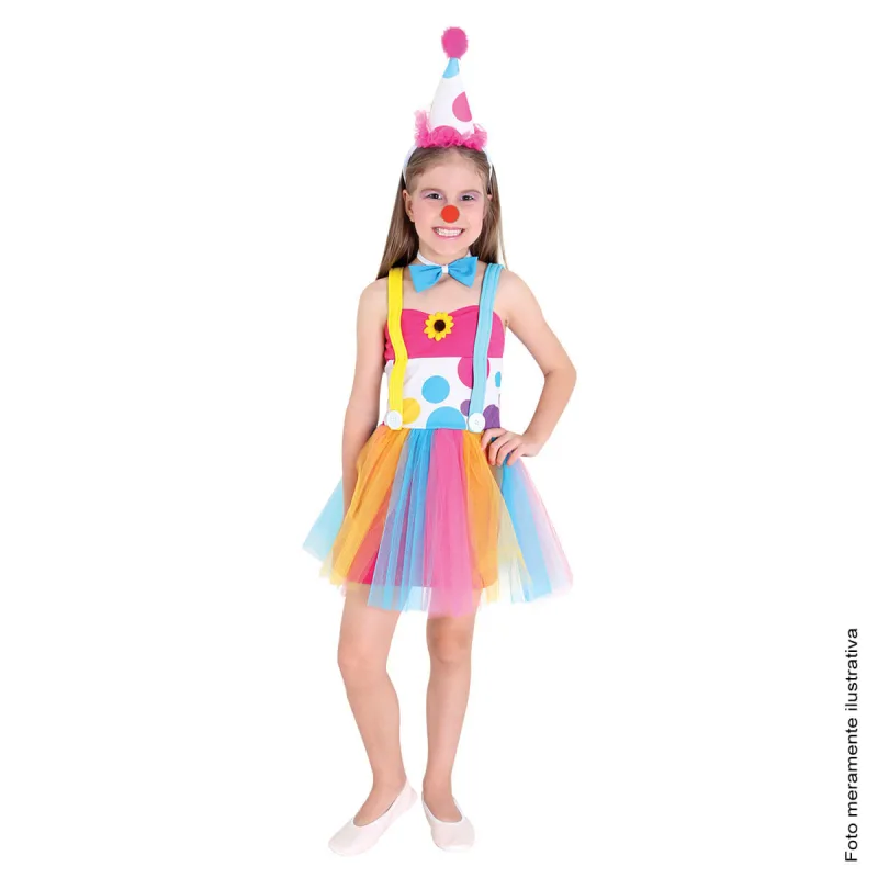 Fantasia Palhacinha de Circo Vestido Infantil - Carnaval - Temas - Artigos Para Festa