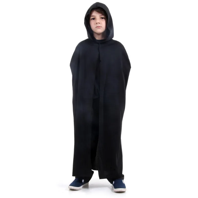 Capa Preta Com Capuz Infantil Para Halloween Abrakadabra