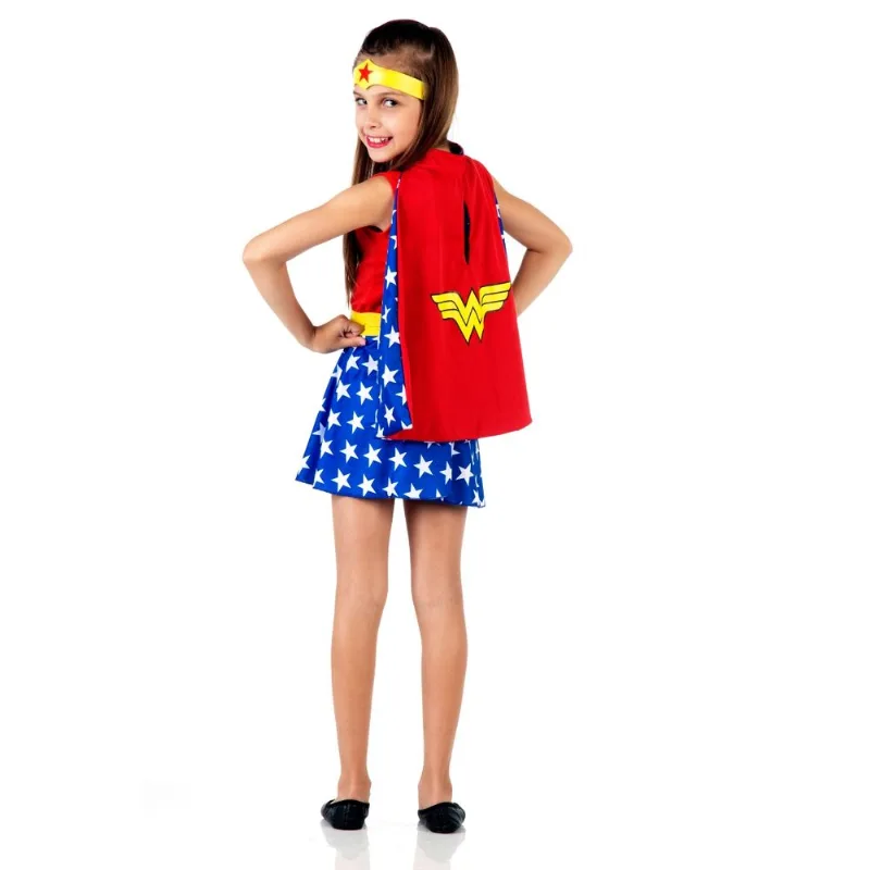Capa Mulher Maravilha Infantil - Liga da Justiça