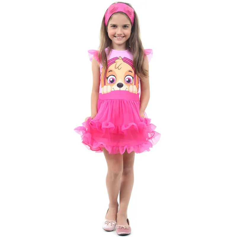 Fantasia Infantil - Patrulha Canina - Sky - Vestido Luxo - Sulamericana - P