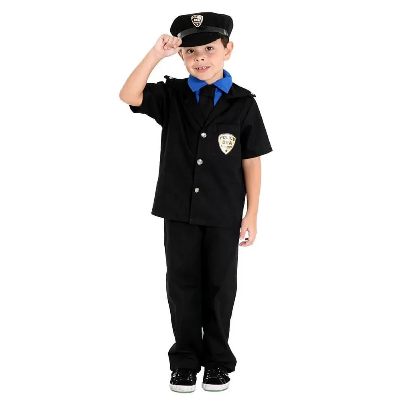 Fantasia Policial Masculino Infantil com Gravata e Quepe